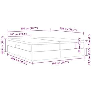 Postel s úložným prostorem a matrací Růžová 200 x 200 cm samet - obrázek 13