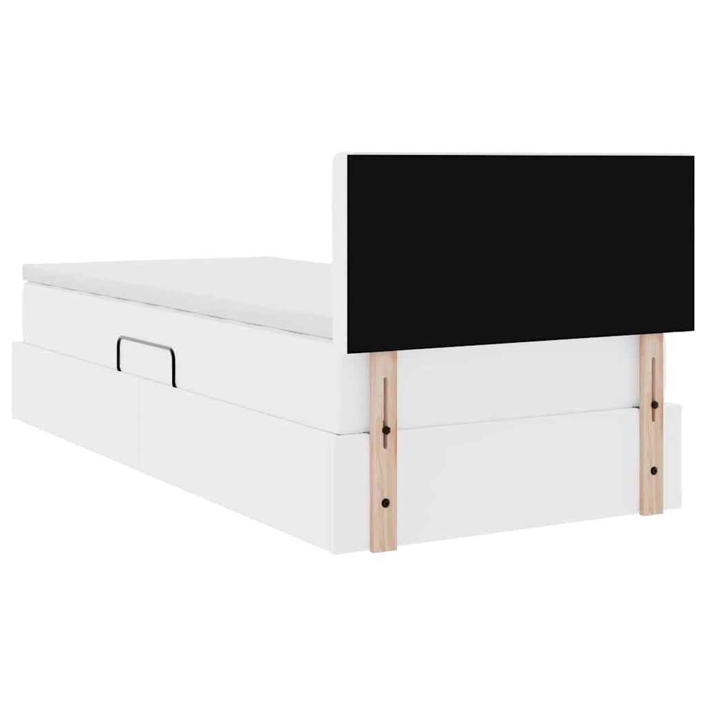 Postelja z dodatnim prostorom za shranjevanje in vzmetnico Bela - slika 11