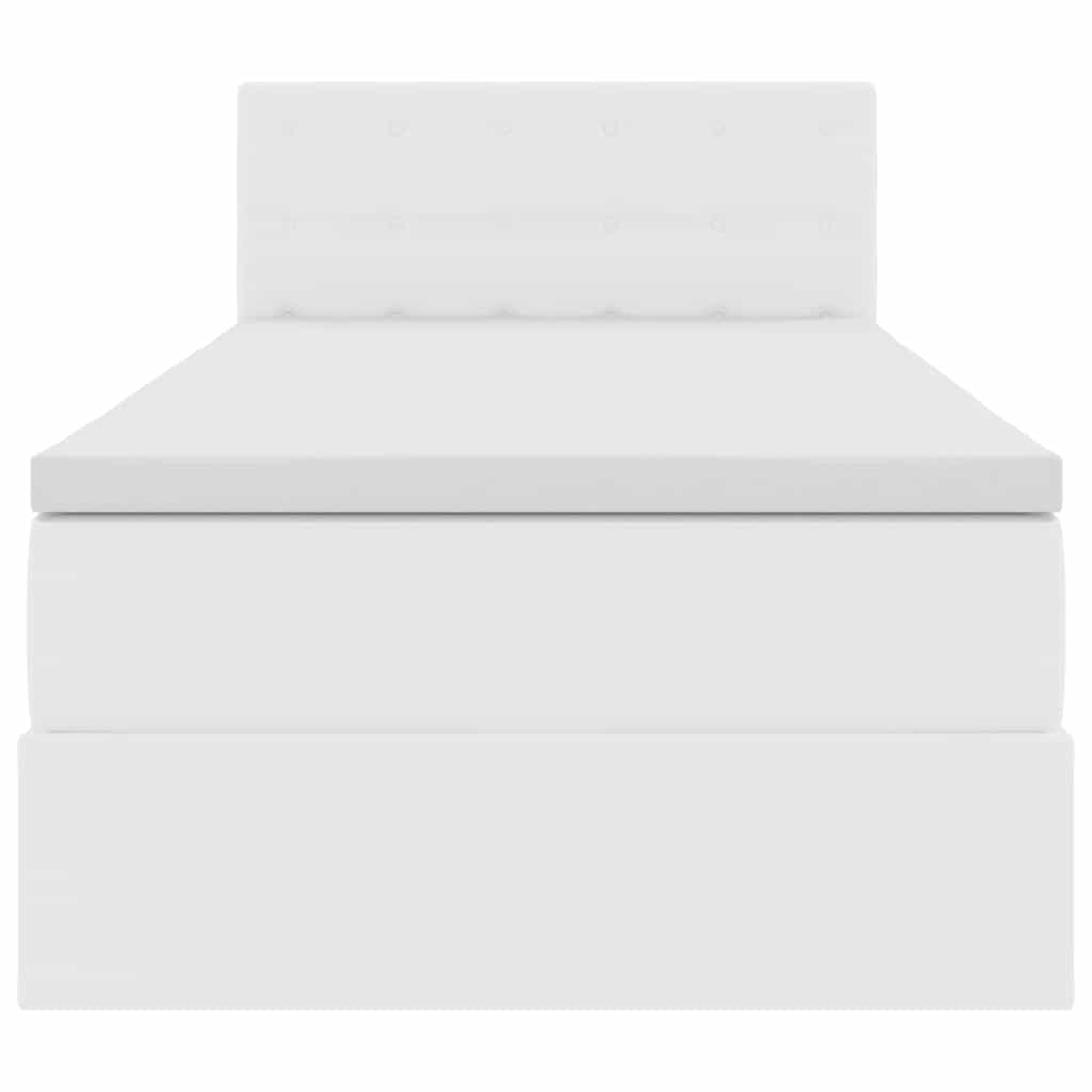 Postelja z dodatnim prostorom za shranjevanje in vzmetnico Bela - slika 7