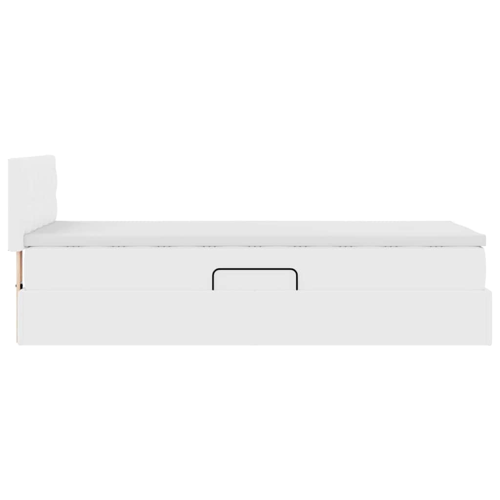 Postelja z dodatnim prostorom za shranjevanje in vzmetnico Bela - slika 10