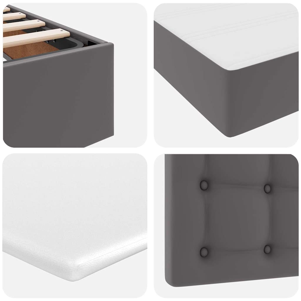 Postelja z dodatnim prostorom za shranjevanje in vzmetnico Siva - slika 12