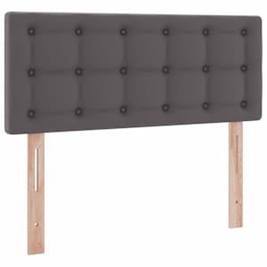 Postel s úložným prostorem a matrací s čelo Šedá 120 x 190 cm - obrázek 9