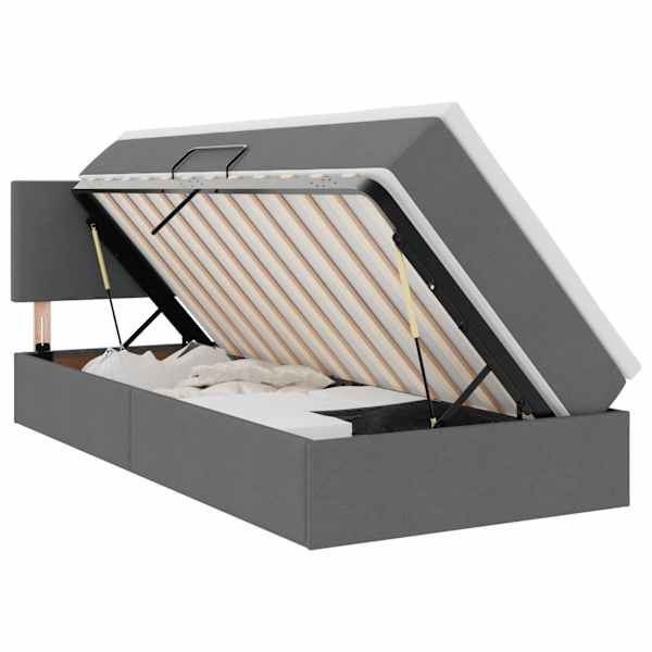 vidaXL Voodi hoiukohaga ja madratsiga Tumehall 100 x 200 cm Samet