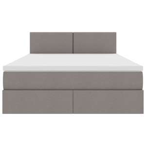 Postel s úložným prostorem a matrací s čelo Taupe 140 x 200 cm - obrázek 7