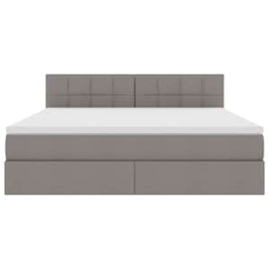 Postel s úložným prostorem a matrací s čelo Taupe 160 x 200 cm - obrázek 7