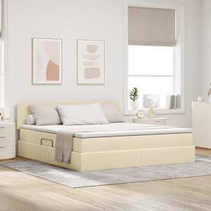 Postelja z dodatnim prostorom za shranjevanje in vzmetnico