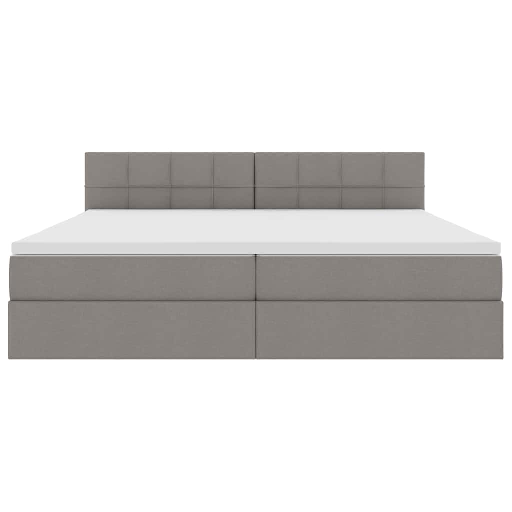 Postel s úložným prostorem a matrací s čelo Taupe 200 x 200 cm - obrázek 6