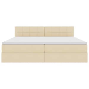 Postel s úložným prostorem a matrací Krémová 200 x 200 cm - obrázek 7