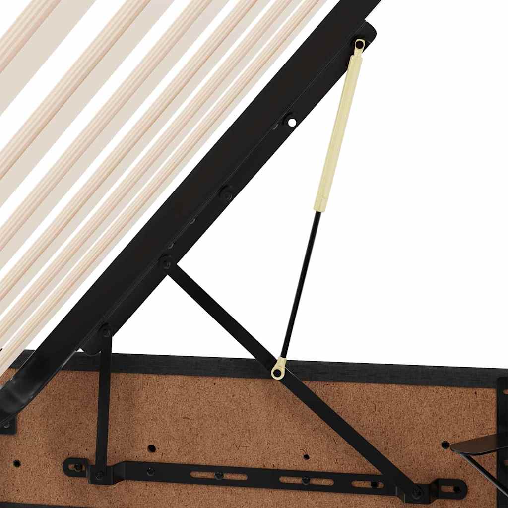 Postelja z dodatnim prostorom za shranjevanje in vzmetnico Črna - slika 13