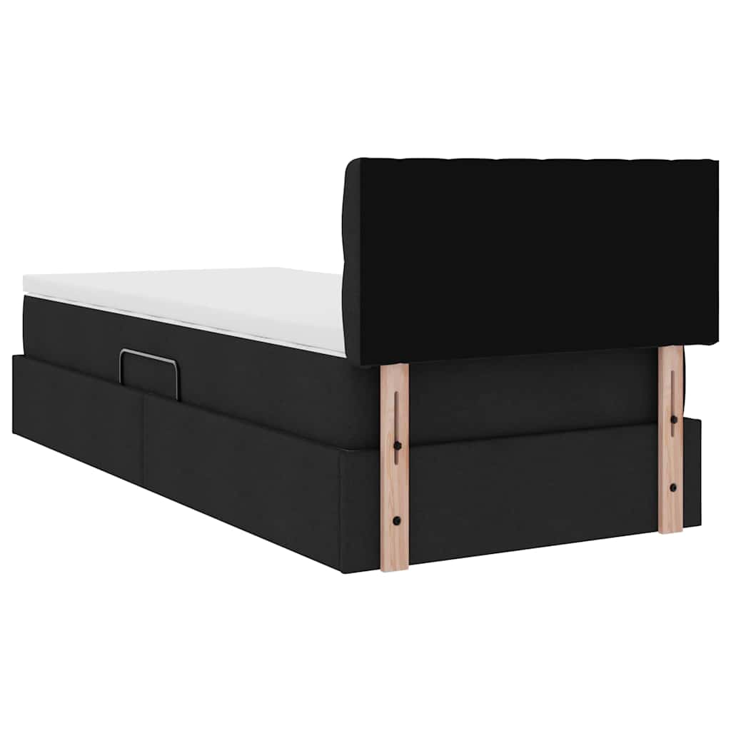Postelja z dodatnim prostorom za shranjevanje in vzmetnico Črna - slika 11