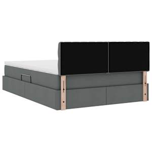 Postel s úložným prostorem a matrací Tmavě šedá 140 x 190 cm - obrázek 11