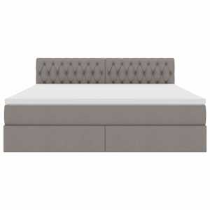 Postel s úložným prostorem a matrací s čelo Taupe 160 x 200 cm - obrázek 7