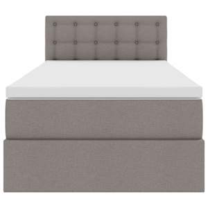Postel s úložným prostorem a matrací s čelo Taupe 90 x 200 cm - obrázek 7