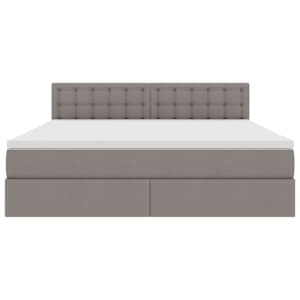 Postel s úložným prostorem a matrací s čelo Taupe 160 x 200 cm - obrázek 7