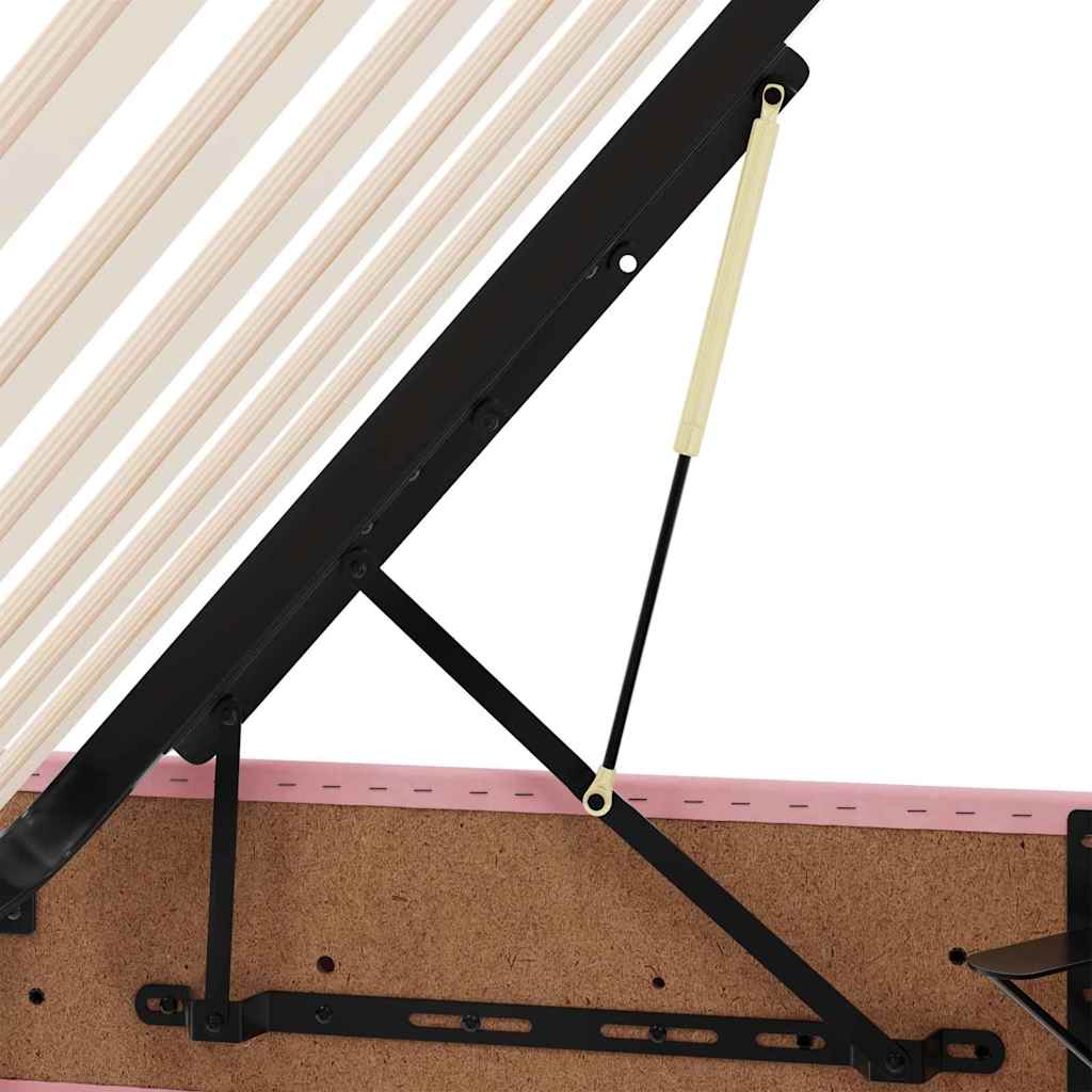 Postel s úložným prostorem s matrací Růžová 90 x 200 cm samet - obrázek 13
