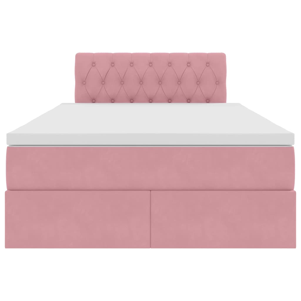 Postelja s shranjevanjem z vzmetnico Roza 120 x 200 cm Žamet - slika 7