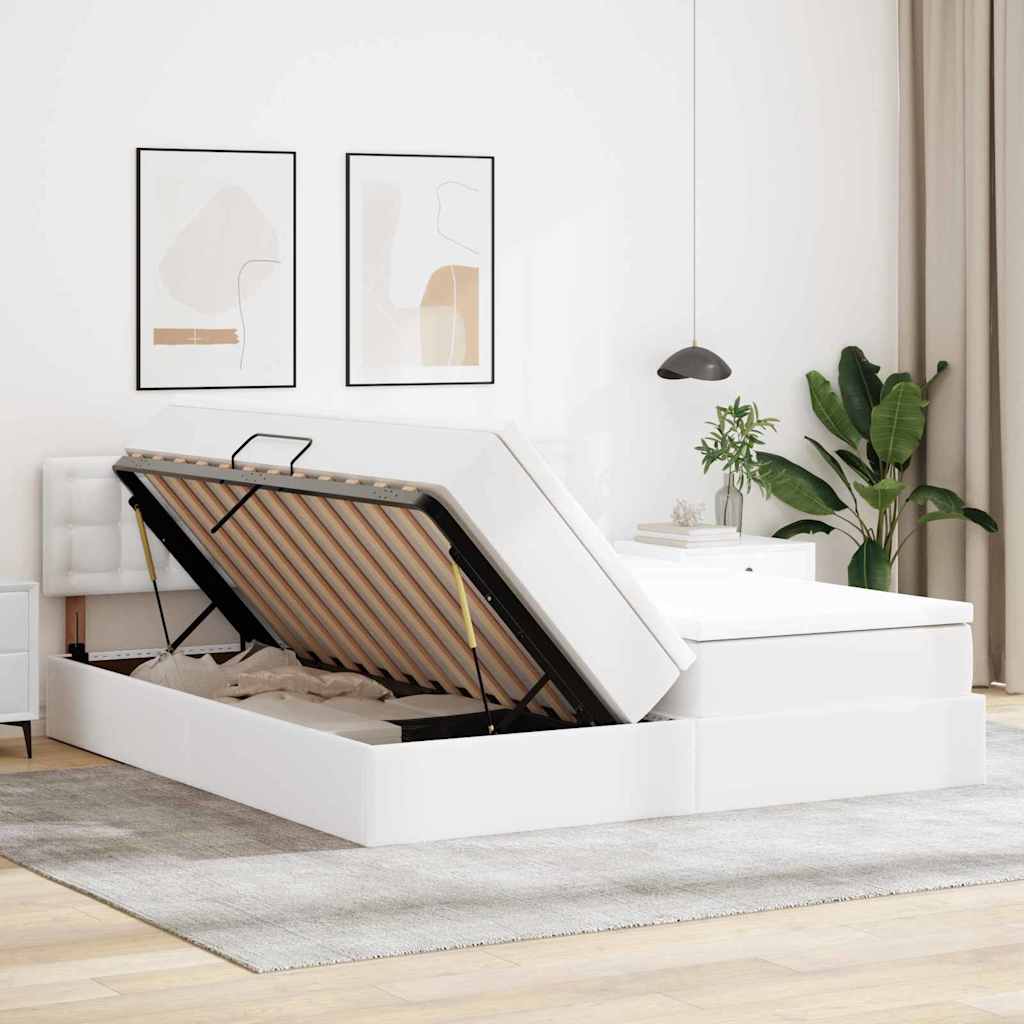 Laos voodi madratsiga peaga PUHAS VALGE 180 x 200 cm Kunstnahk 4 Kõik vajalik sinu aeda ja koju! Laos voodi madratsiga peaga PUHAS VALGE 180 x 200 cm Kunstnahk - Image 4