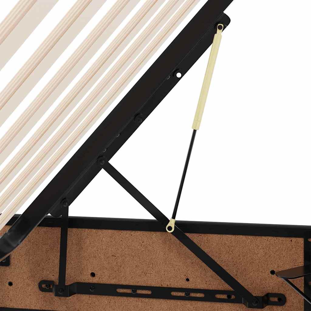 Postel s úložným prostorem s čelo Černá 200 x 200 cm Umělá kůže - obrázek 14