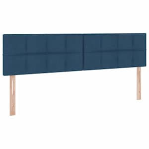 Postel s úložným prostorem s čelo Modrá 200 x 200 cm Umělá kůže - obrázek 9