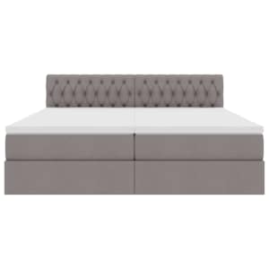 Postel s úložným prostorem s čelo Taupe 200 x 200 cm Umělá kůže - obrázek 10