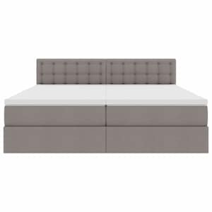 Postel s úložným prostorem s čelo Taupe 180 x 200 cm Umělá kůže - obrázek 10