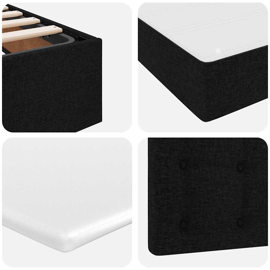 Postelja s shranjevanjem Črna 200 x 200 cm Umjetno usnje - slika 13