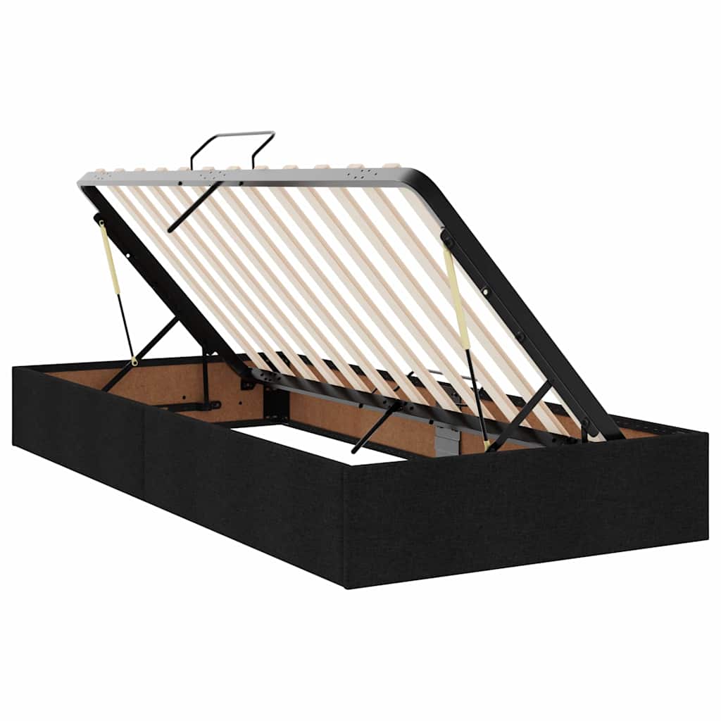 Postelja s shranjevanjem Črna 200 x 200 cm Umjetno usnje - slika 6