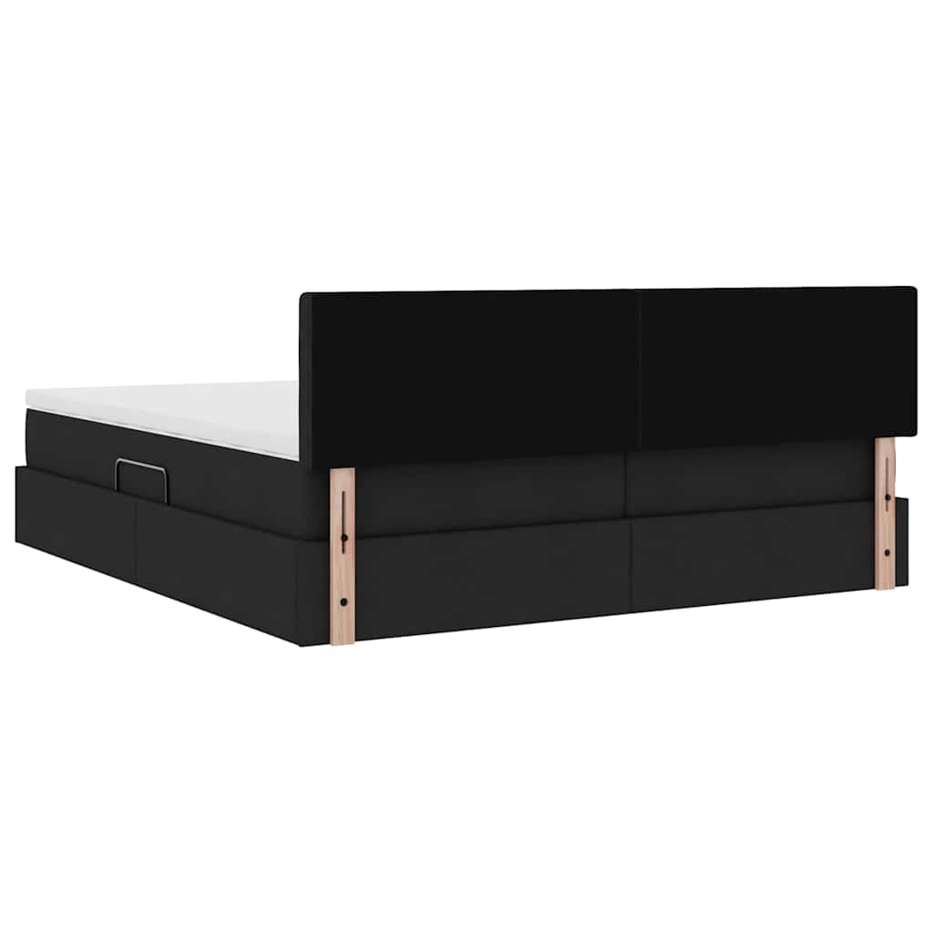 Postelja s shranjevanjem Črna 200 x 200 cm Umjetno usnje - slika 12