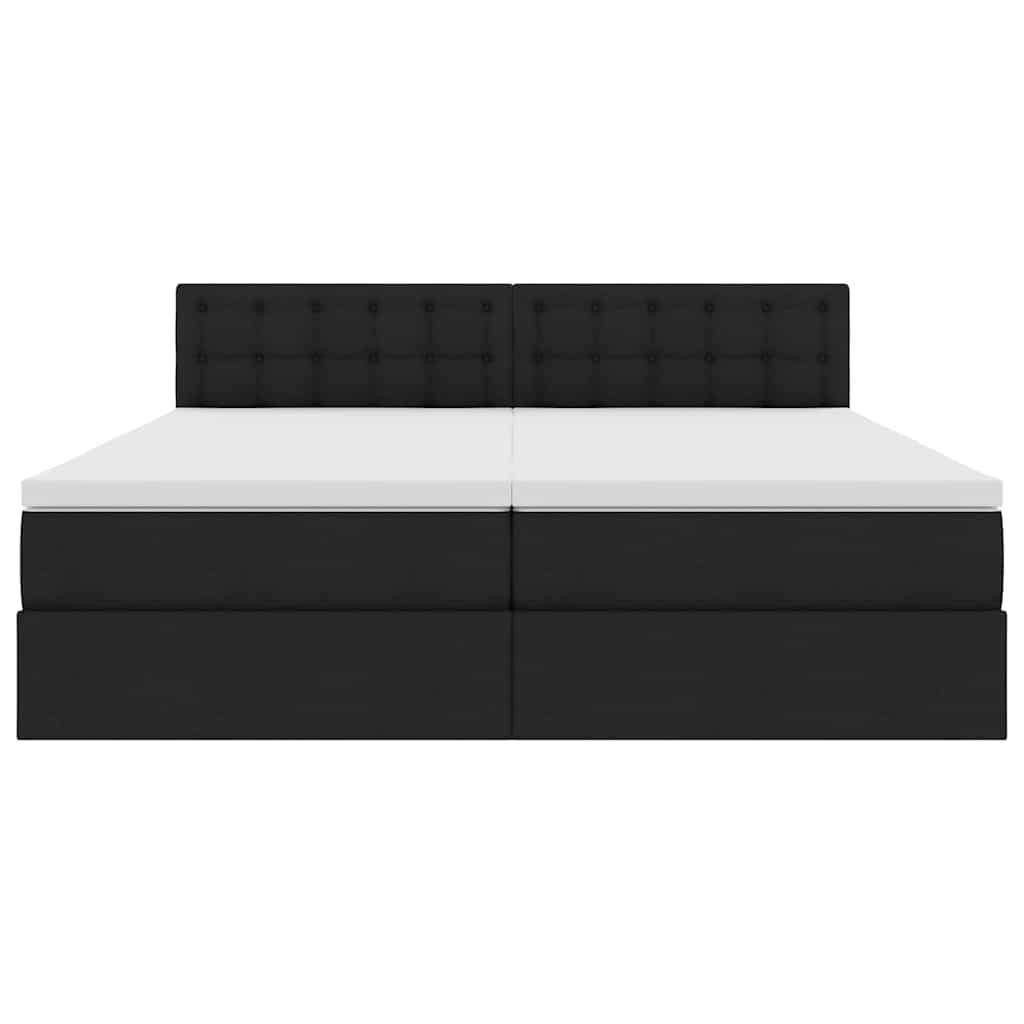 Postelja s shranjevanjem Črna 200 x 200 cm Umjetno usnje - slika 10