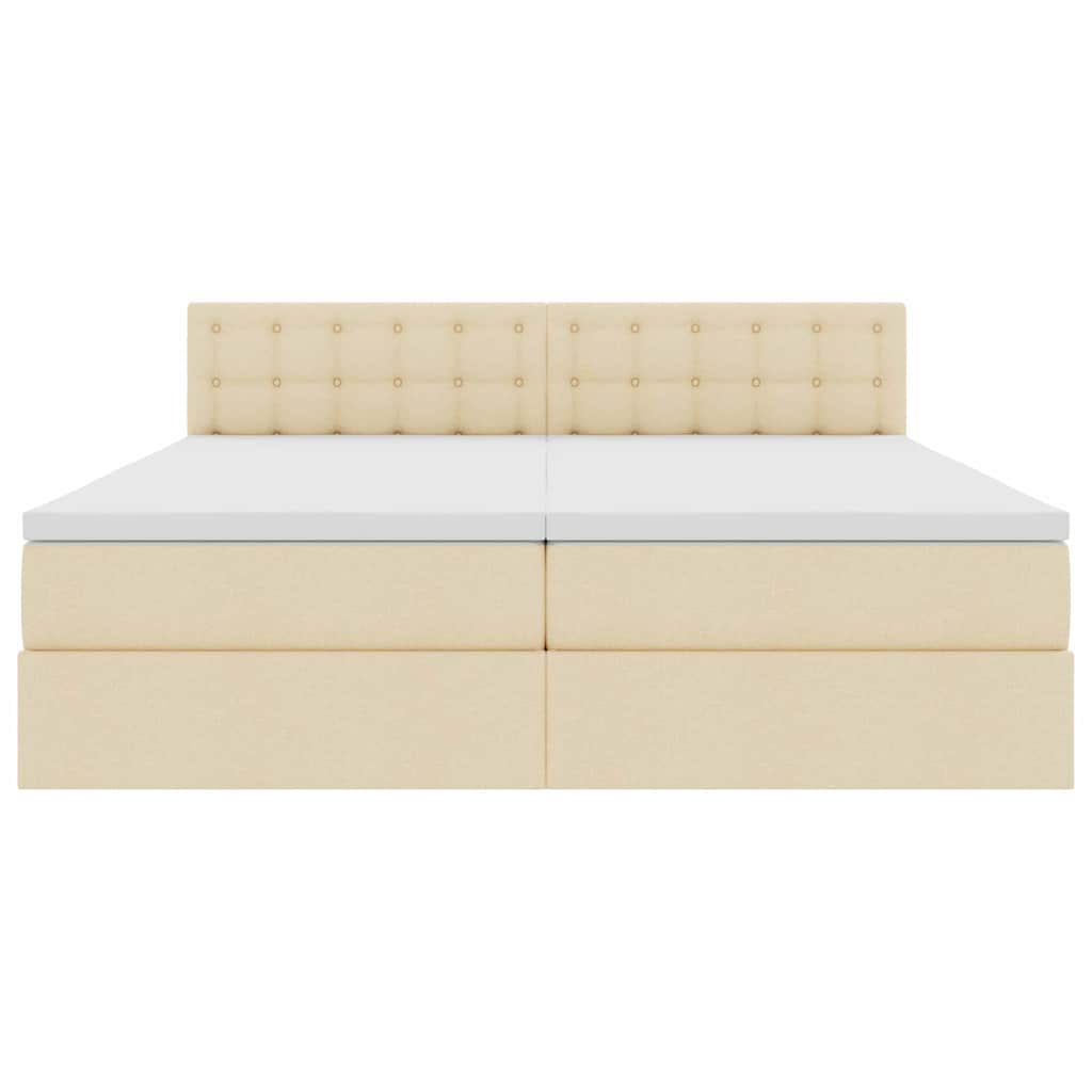 Postelja s shranjevanjem Krema 200 x 200 cm Umjetno usnje - slika 10