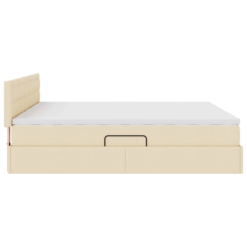 Postelja s shranjevanjem Krema 200 x 200 cm Umjetno usnje - slika 11
