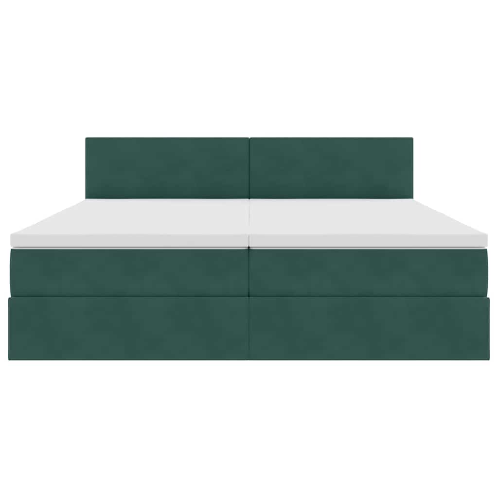 Postelja s shranjevanjem z vzmetnico Temno zelena 90 x 200 cm - slika 10
