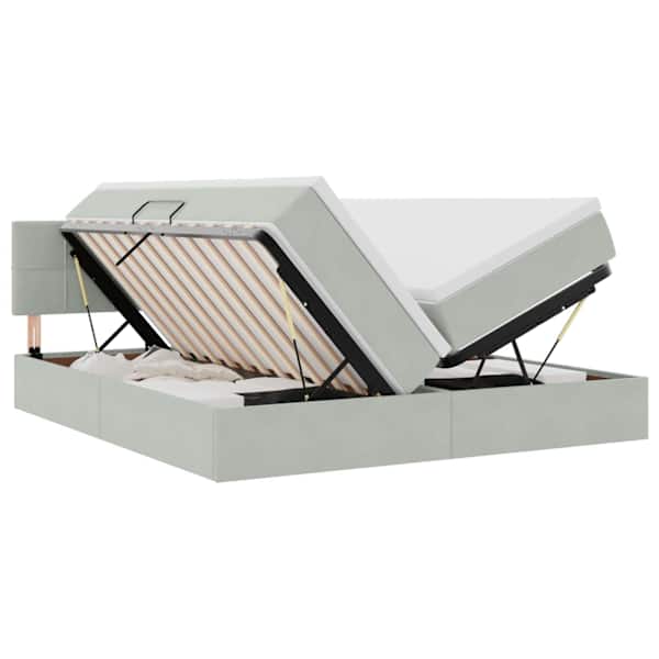 vidaXL Laos voodi peaga 2 tk Helehall