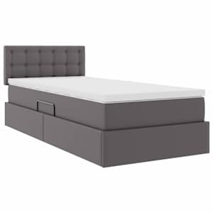 Postel s úložným prostorem a LED osvětlením Šedá 90 x 190 cm - obrázek 6