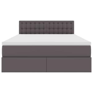 Postel s úložným prostorem a LED osvětlením Šedá 140 x 190 cm - obrázek 8