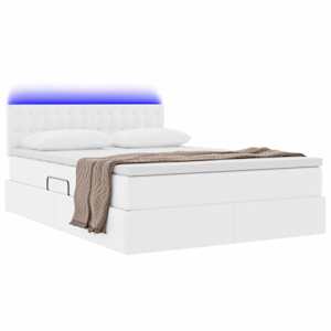 Postel s úložným prostorem a LED osvětlením s LED Úplně bílá - obrázek 3
