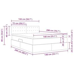Postel s úložným prostorem a LED osvětlením Šedá 140 x 200 cm - obrázek 17