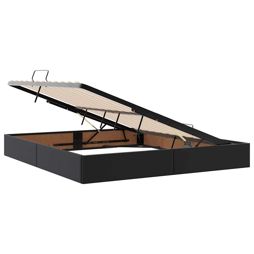 Voodi LED -ribatuledega peaga Must 180 x 200 cm PVC - Image 7