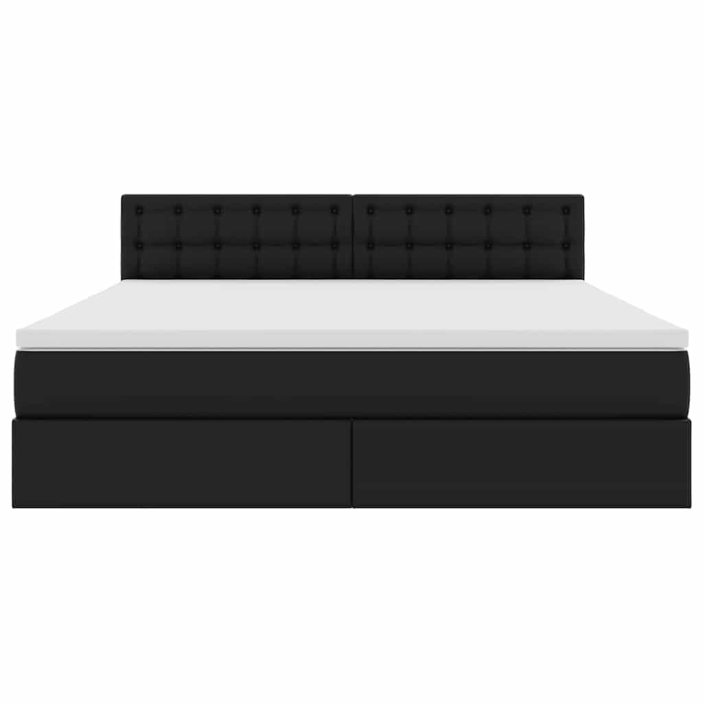 Voodi LED -ribatuledega peaga Must 180 x 200 cm PVC - Image 8