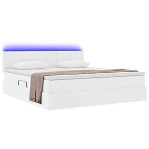 Postel s úložným prostorem a LED osvětlením s LED Úplně bílá - obrázek 3