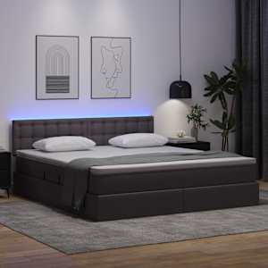 Postel s úložným prostorem a LED osvětlením Šedá 180 x 200 cm - obrázek 5