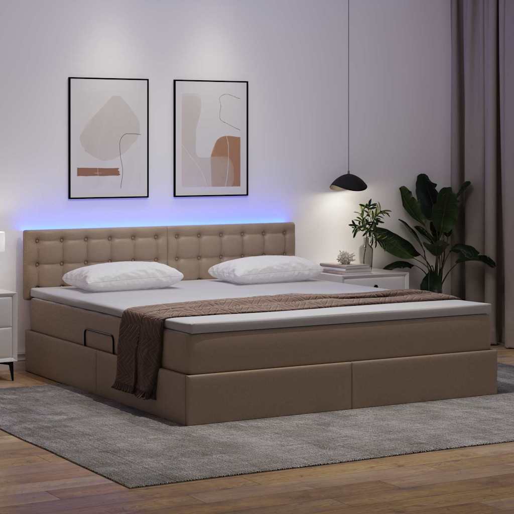 Postel s úložným prostorem a LED osvětlením s LED Cappuccino - obrázek 5