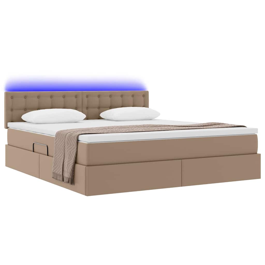 Postel s úložným prostorem a LED osvětlením s LED Cappuccino - obrázek 3