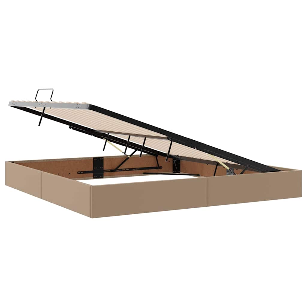 Voodi LED -ribatuledega peaga Helehall 200 x 200 cm PVC - Image 6