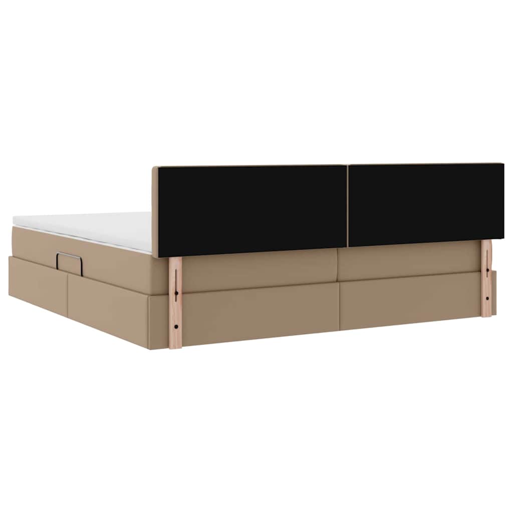 Voodi LED -ribatuledega peaga Helehall 200 x 200 cm PVC - Image 11