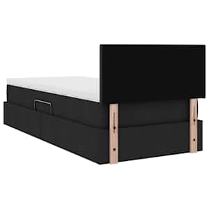 LED postel s úložným prostorem a matrací Černá 90 x 190 cm - obrázek 12