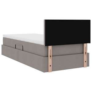 LED postel s úložným prostorem a matrací Taupe 90 x 200 cm - obrázek 12