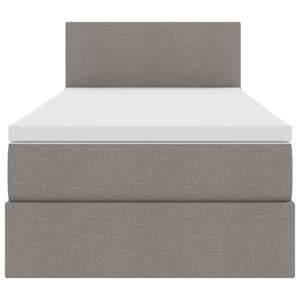 LED postel s úložným prostorem a matrací Taupe 100 x 200 cm - obrázek 8