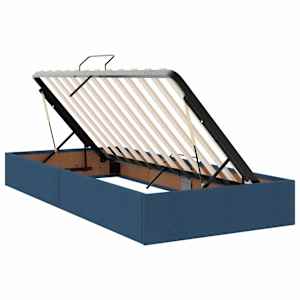 LED postel s úložným prostorem a matrací Modrá 100 x 200 cm - obrázek 7