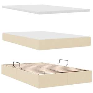 LED postel s úložným prostorem a matrací Krémová 120 x 200 cm - obrázek 9